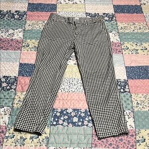 GAP Black and White Gingham Slim Trousers